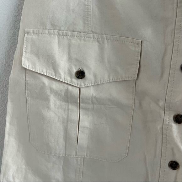 NWT Banana Republic Linen Blend Cargo Neutral Front Button Pocket Skirt 18 - Picture 3 of 7